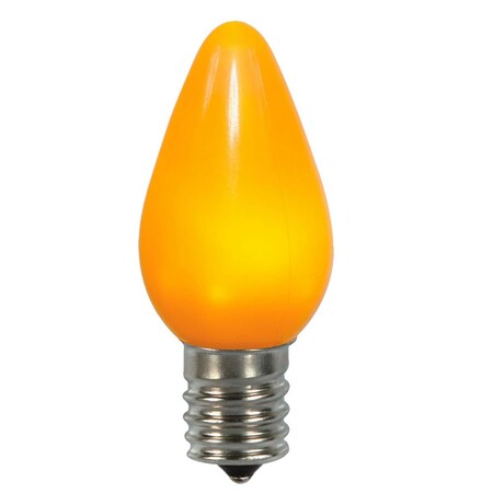 Vickerman 0.96 watt 130V C7 Ceramic LED Yellow Bulb with Nickel Base 25 per Bag XLEDSC77-25